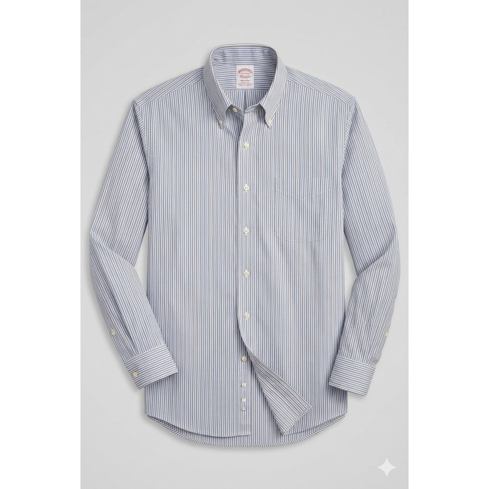 Brooks Brothers Preppy Traditional Fit Supima Cotton Striped Shirt Size  16-33